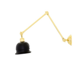 Nico Poster Light, Polished Brass, Matt Black Shade - thumbnail 2