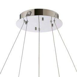 Bano Round 2 Tier Dimmable Pendant 47W LED, 4000K, 4700lm, Polished Chrome / Crystal Chain, 3yrs Warranty - thumbnail 5