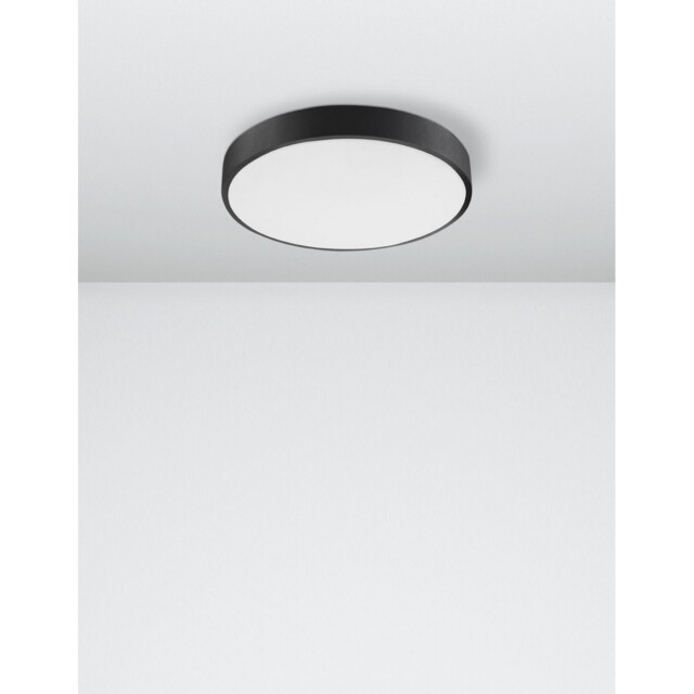 Hadon 40cm Integrated LED Semi Flush Light Sandy Black Aluminium Matt White LED 24W 1380Lm 3000K - image 1