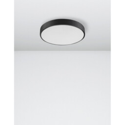 Hadon 40cm Integrated LED Semi Flush Light Sandy Black Aluminium Matt White LED 24W 1380Lm 3000K - thumbnail 2