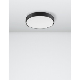 Hadon 40cm Integrated LED Semi Flush Light Sandy Black Aluminium Matt White LED 24W 1380Lm 3000K - thumbnail 1