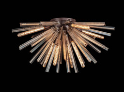 Hornby 8 Light E27, Semi Flush Brown Oxide , Champagne Gold Glass - thumbnail 3