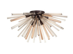 Hornby 8 Light E27, Semi Flush Brown Oxide , Champagne Gold Glass - thumbnail 5