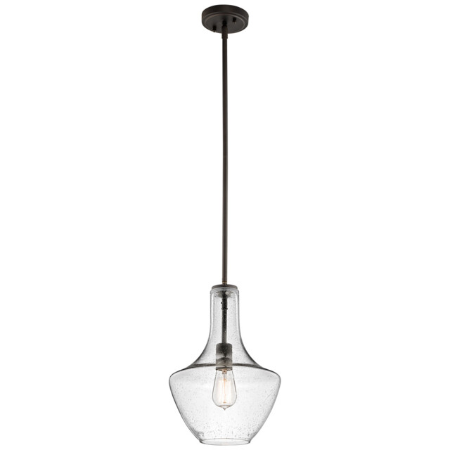 Everly 1 Light Small Dome Ceiling Pendant Light Bronze, E27 - image 1