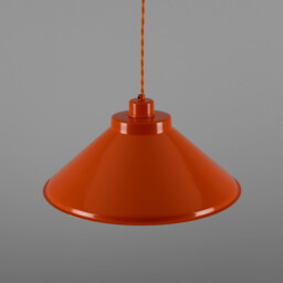 Rio Coloured Dome Pendant Light, Antique Brass, Orange - thumbnail 3