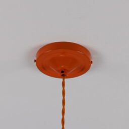 Rio Coloured Dome Pendant Light, Antique Brass, Orange - thumbnail 5