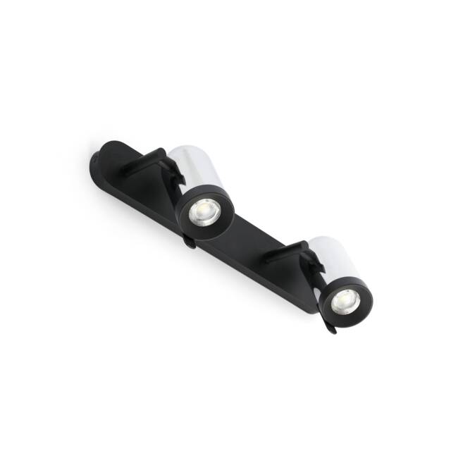 Orleans 2 Light Indoor Adjustable Wall Spotlight Chrome, Black, GU10