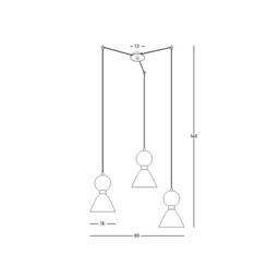 Galara Cone Cluster Pendant Ceiling Light Sandy Black-Brass-Green Marble 3XE14 - thumbnail 2