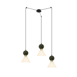 Galara Cone Cluster Pendant Ceiling Light Sandy Black-Brass-Green Marble 3XE14