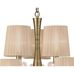 Loewe 2 Tier Pendant 6+3 Light E14, Antique Brass With Soft Bronze Shades - thumbnail 5