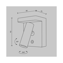 Aron Reading Wall Light Dimmable White 2700K 400lm - thumbnail 2