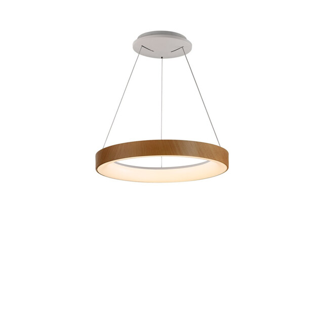 Niseko Ring Pendant 45cm 32W LED, 3000K-6000K Tuneable, 2560lm, Remote Control, Wood, 3yrs Warranty - image 1