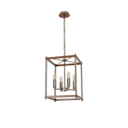 Catskill Ceiling Pendant, 4 Light E14, Walnut, Polished Nickel - thumbnail 5