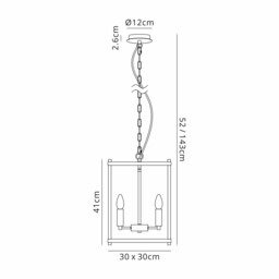 Catskill Ceiling Pendant, 4 Light E14, Walnut, Polished Nickel - thumbnail 2