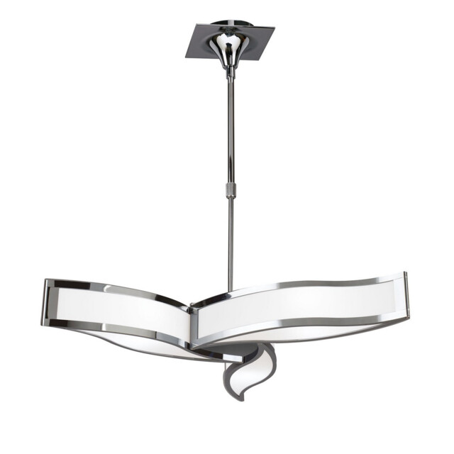 Sintesys Telescopic Convertible To Semi Flush E27 3 Light E27, Polished Chrome/White Acrylic, CFL Lamps INCLUDED - image 1