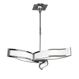 Sintesys Telescopic Convertible To Semi Flush E27 3 Light E27, Polished Chrome/White Acrylic, CFL Lamps INCLUDED
