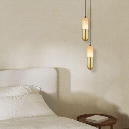 Liora 5cm Slim Pendant Ceiling Light Brass-Natural Alabaster LED 3000K Dimmable - thumbnail 2