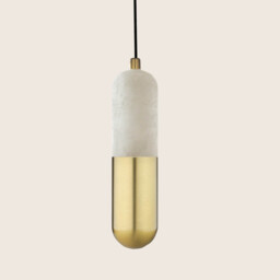 Liora 5cm Slim Pendant Ceiling Light Brass-Natural Alabaster LED 3000K Dimmable - thumbnail 3