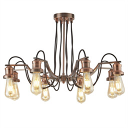 Oliva 8 Light Chandelier Copper, Black Finish, E27 - thumbnail 1
