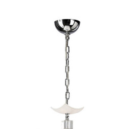 Nardini Pendant 2 Tier 9 Light E14 Polished Chrome/White Faux Leather/Crystal - thumbnail 5