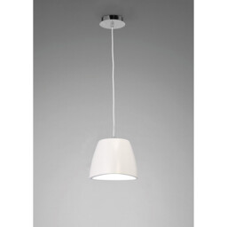 Triangle Pendant Small 1 Light E27, Gloss White/Polished Chrome - thumbnail 2