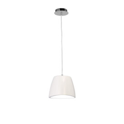 Triangle Pendant Small 1 Light E27, Gloss White/Polished Chrome