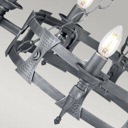Saxon 5 Light Chandelier Black, Silver Finish, E14 - thumbnail 3