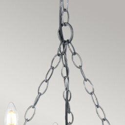 Saxon 5 Light Chandelier Black, Silver Finish, E14 - thumbnail 2