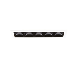 Lika Rectangle 5 Light Recessed Downlight Black 146cm 4000K