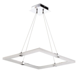 TaccÃ­a Pendant 28W LED Square 3000K, 2500lm, Polished Chrome/Frosted Acrylic