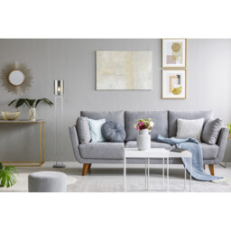 Catalina 1 Light Floor Lamp Chrome, Smokey with Smoked Glass Shade, E27 - thumbnail 2