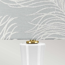 Milo Table Lamp with Round Shade, Aged Brass, White, Blue - thumbnail 3