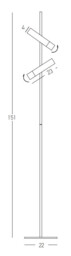 Korys  Multi Arm Floor Lamp Sandy Black - Gold LED 3000K - thumbnail 3