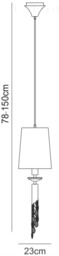 Tiffany Ceiling Pendant 1+1 Light E27+G9, Antique Brass with Soft Bronze Shade & Clear Crystal - thumbnail 2