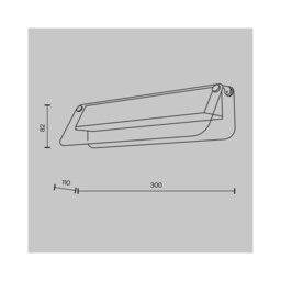 Flat Modern 30cm Integrated LED Wall Lamp Black And Brass 3000K 730lm Grey Shade - thumbnail 2