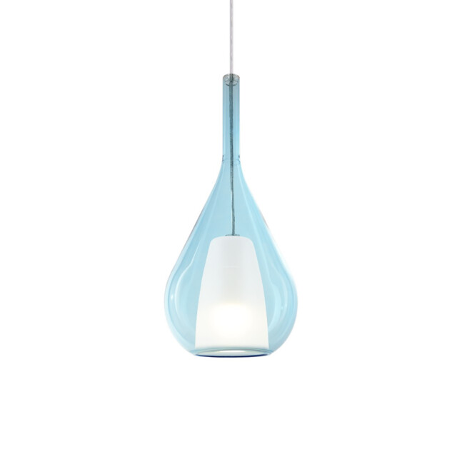 Kalique Ill 18cm Teardrop Dome Pendant Ceiling Light Sky Blue 1x E27 - image 1