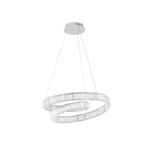 Conceto Integrated LED Pendant Ceiling Light Chrome Metal, Crystal LED 50W 4070Lm 3500K - image 1