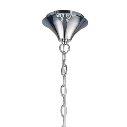 Loewe 2 Tier Pendant 6+3 Light E14, Polished Chrome With Cream Shades - thumbnail 3