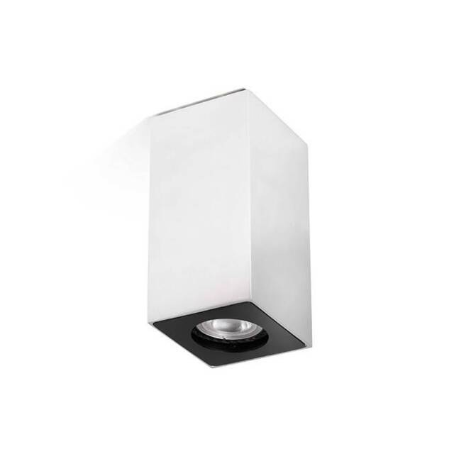Squad 1 Light Square Tall Surface Mounted Downlight Aluminium, GU10 - image 1