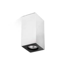 Squad 1 Light Square Tall Surface Mounted Downlight Aluminium, GU10 - thumbnail 1