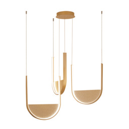 Evoria 66cm Pendant Ceiling Light Gold Matt-Champagne Glass LED 3000-4000K Dimmable