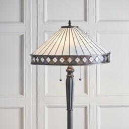 Fargo 2 Light Floor Lamp Dark Bronze, Tiffany Glass, E27 - thumbnail 3