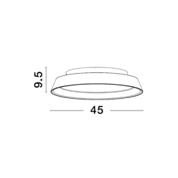 Vela Integrated LED Semi Flush Light Sandy White Outside Coffee inside Aluminium LED 30W 1665Lm 3000K - thumbnail 2