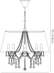 Olivia Ceiling Pendant with Ivory Cream Shade 8 Light Polished Chrome, Crystal - thumbnail 3