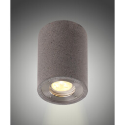 Levi Round Spotlight, 1 x GU10 (Max 12W), IP65, Grey Concrete, 2yrs Warranty - thumbnail 2