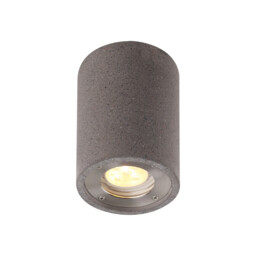 Levi Round Spotlight, 1 x GU10 (Max 12W), IP65, Grey Concrete, 2yrs Warranty