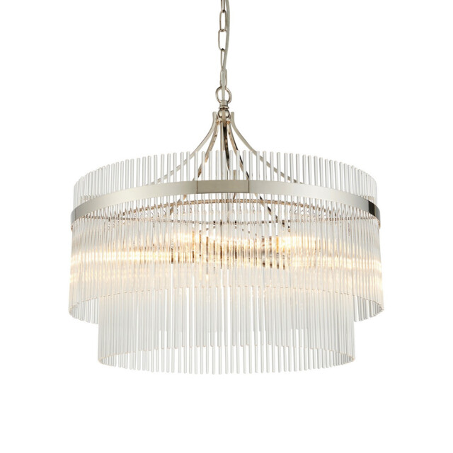 Marietta 5 Light Multi Arm Lamp Ceiling Pendant Bright Nickel - image 1