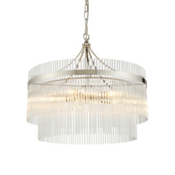 Marietta 5 Light Multi Arm Lamp Ceiling Pendant Bright Nickel - thumbnail 1