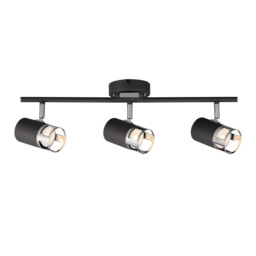 Phelps 3 Light Linear Bar SpotFitting GU10, Graphite, Polished Chrome - thumbnail 1