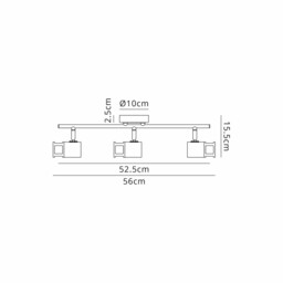 Phelps 3 Light Linear Bar SpotFitting GU10, Graphite, Polished Chrome - thumbnail 2